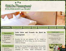 Tablet Screenshot of hotel-im-tannengrund.de